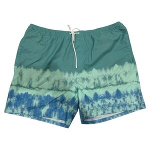 Huk Men's Aqua and Navy Swim Trunks